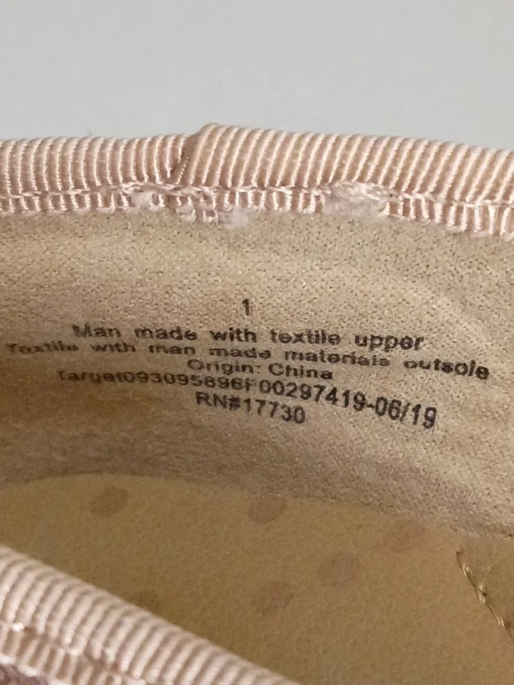 Cat & Jack Girls Rose Gold Ballet Flats Size 1 Youth